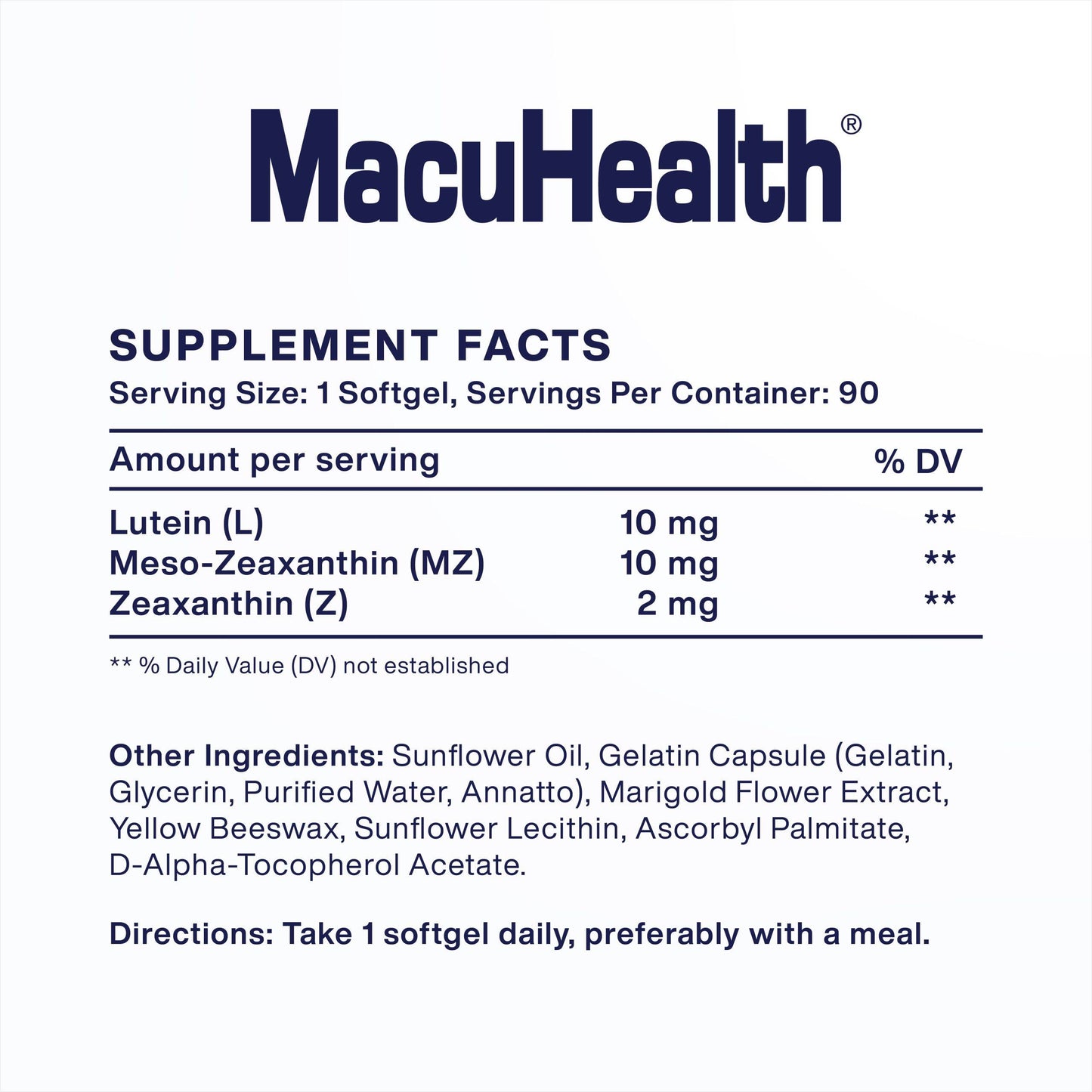 Macuhealth Triple Carotenoid Formula - Eye Vitamins for Adults - 90 Softgels