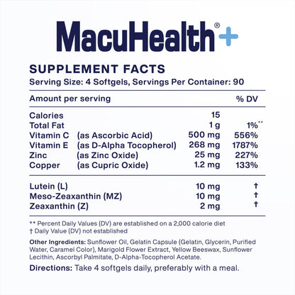 Macuhealth Plus+ Eye Vitamins Supplement for Adults
